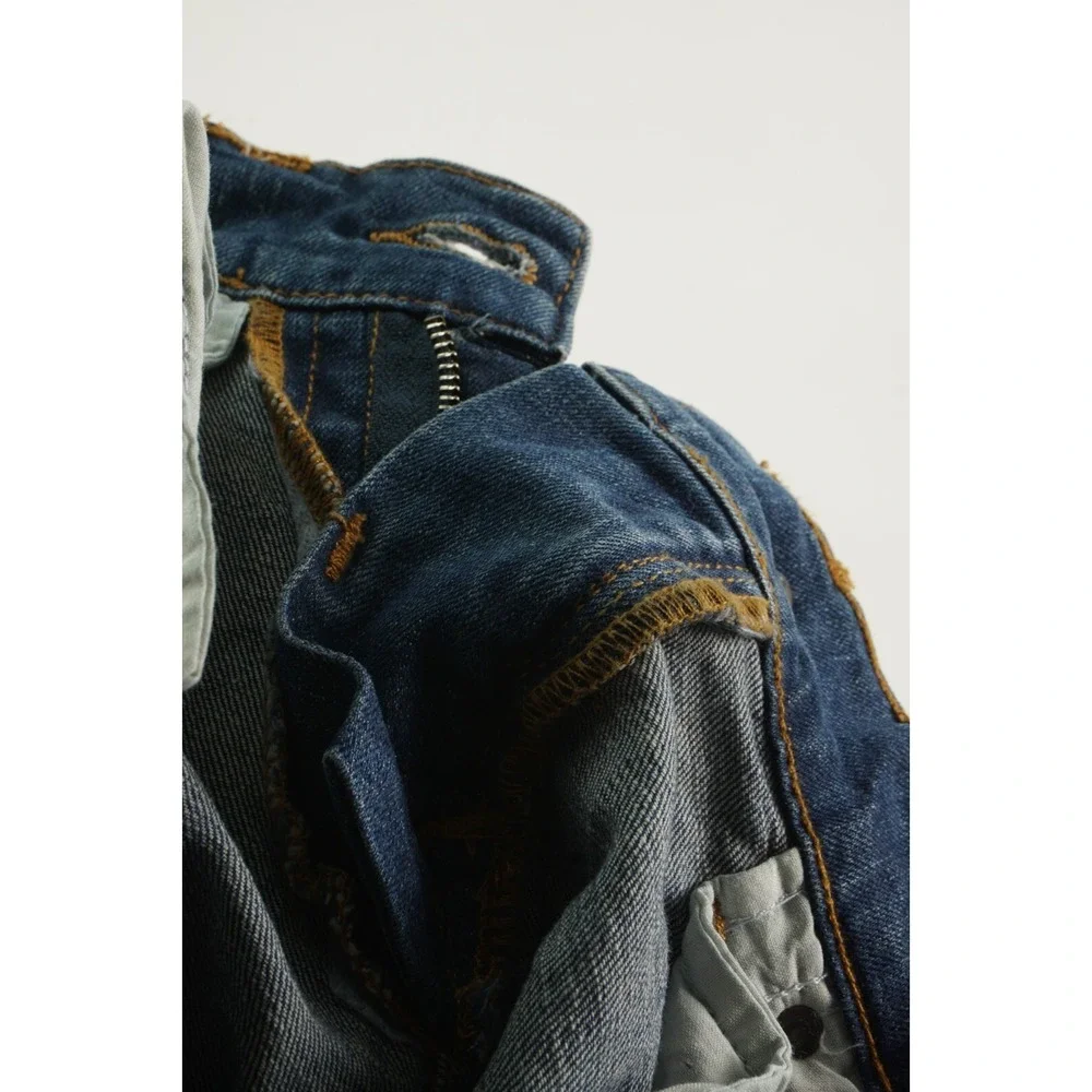 True‎ Religion Rocco Relaxed Skinny Distressed Denim Men's 29 x 34 Blue Jeans